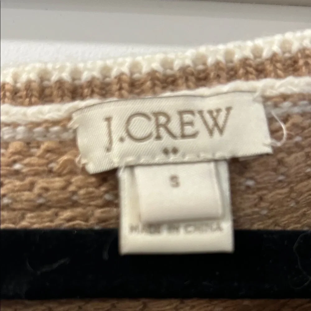 J. Crew Tan & White Knit Sweater, Size Small - Picture 6 of 11